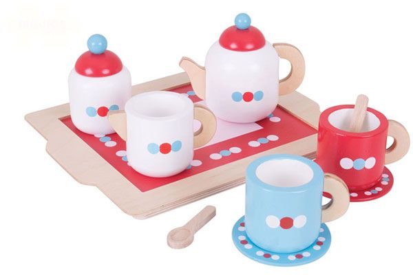 Leuke houten theeset van het merk Bigjigs.