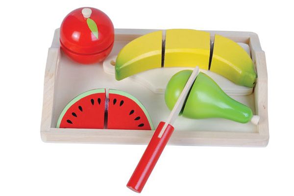 Snijset fruit met 4 soorten fruit.