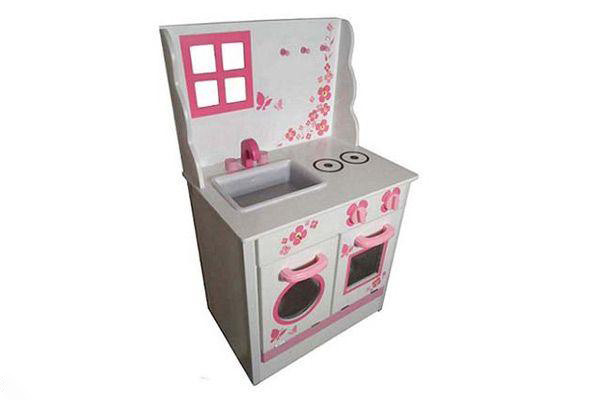 Fornuis wit met roze.