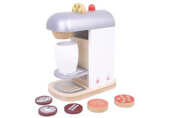 Woodtoys Houten koffiemachine | Kinderkeuken.nl Woodtoys Pinguinbaan | Knikkerbaanxl.nl