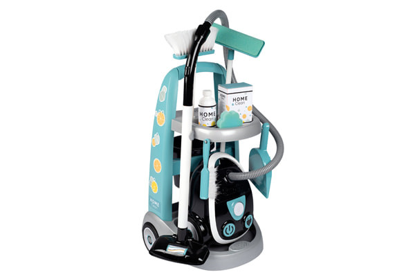 Schoonmaaktrolley met stofzuiger